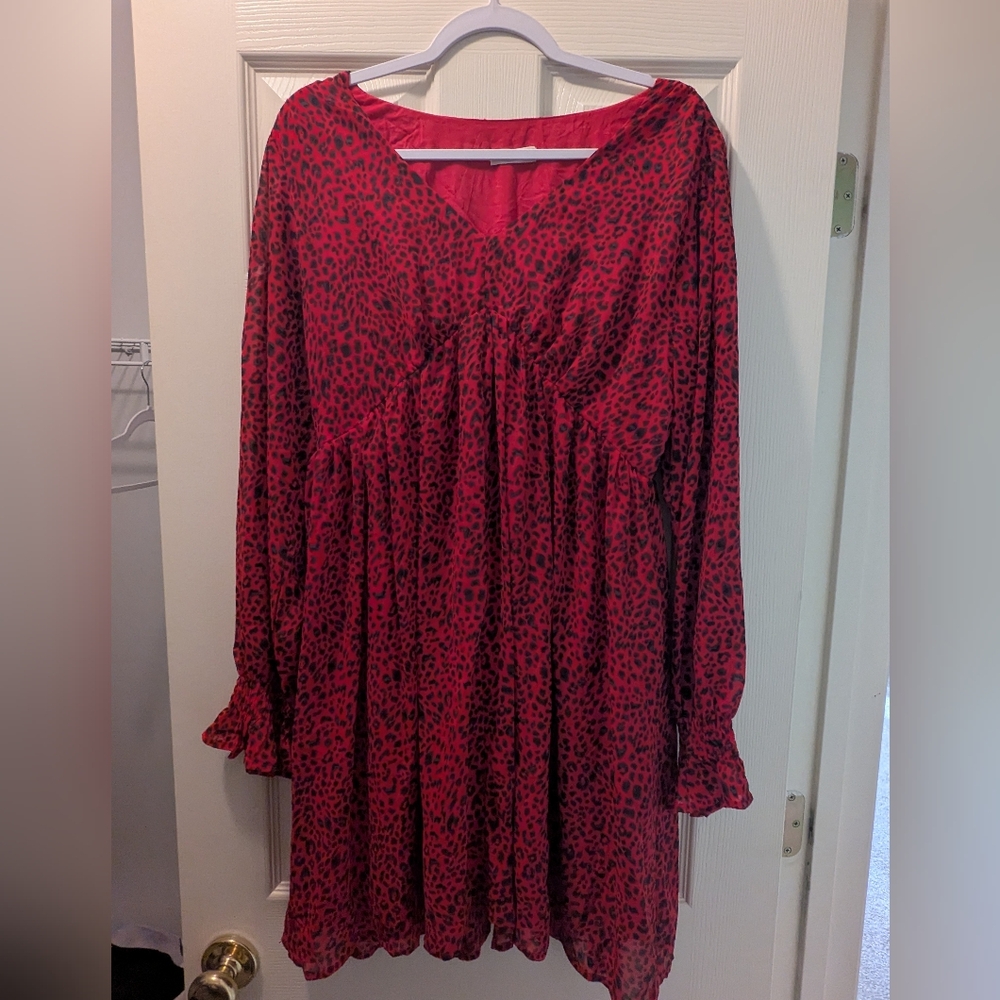 Red Cheetah Print Dress